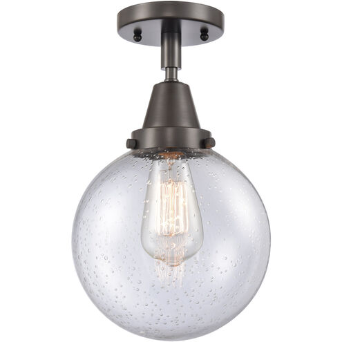 Franklin Restoration Beacon 1 Light 8 inch Oil Rubbed Bronze Flush Mount Ceiling Light in Seedy Glass