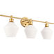 Gene 3 Light 28 inch Brass Wall sconce Wall Light