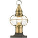 Newburyport 1 Light 15 inch Antique Brass Outdoor Post Top Lantern