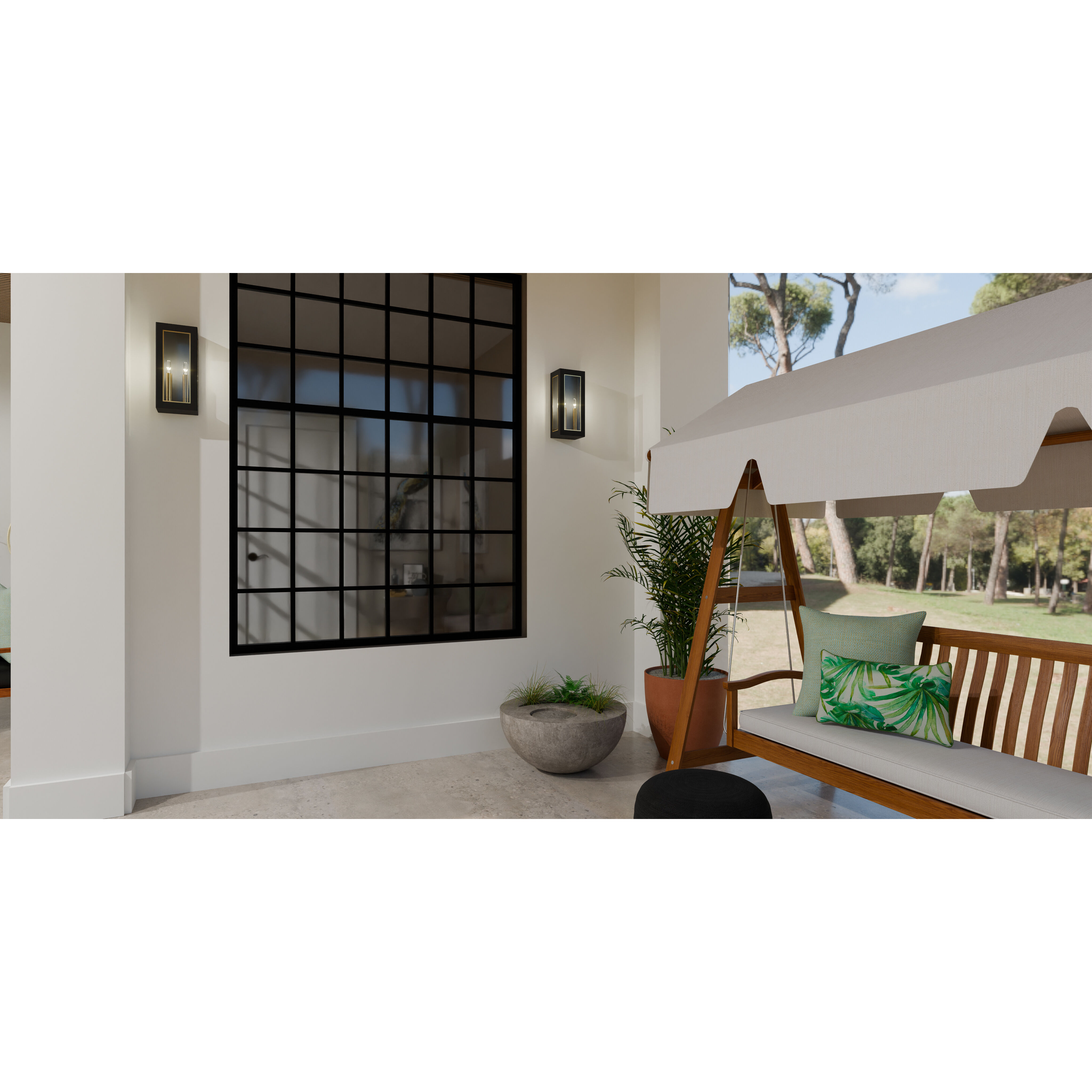 Bourbon Outdoor Wall Lantern, Medium