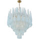 Ollie 21 Light 33.25 inch Aged Brass Chandelier Ceiling Light in Sand Glass Blue