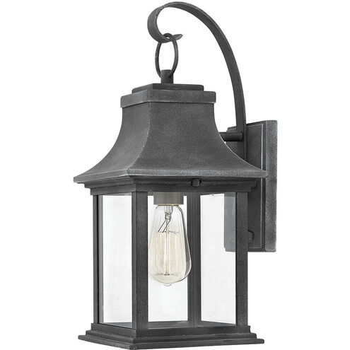 Heritage Adair LED 17 inch Aged Zinc with Antique Nickel and Heritage Brass Outdoor Wall Mount Lantern, Small