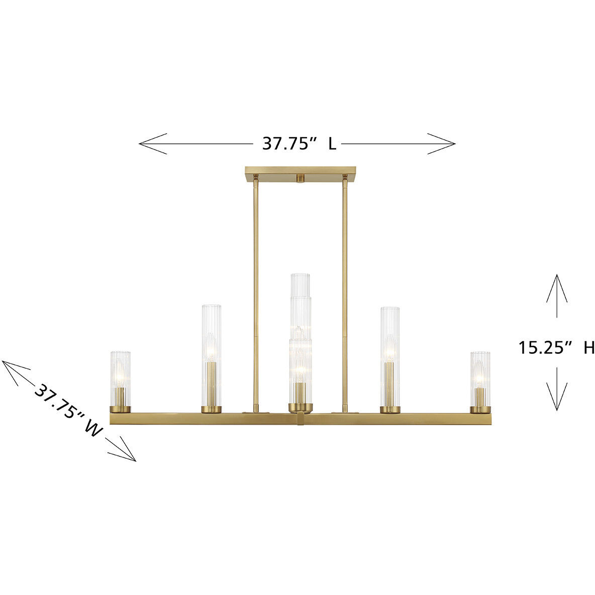 Carina 9 Light 37.75 inch Warm Brass Chandelier Ceiling Light