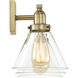 Drake 3 Light 28.5 inch Warm Brass Bathroom Vanity Light Wall Light, Essentials