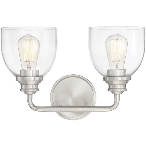 Vale 2 Light 14.75 inch Satin Nickel Bathroom Vanity Light Wall Light, Essentials