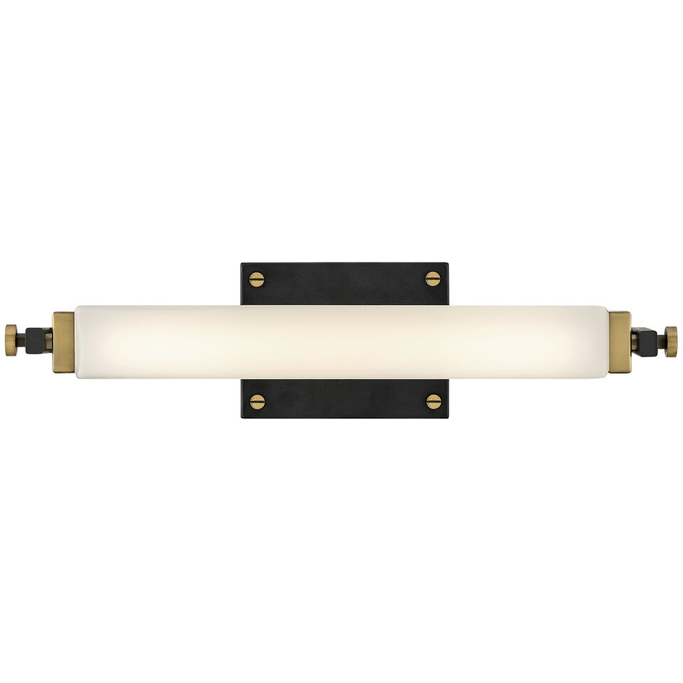 Rollins LED 18 inch Black with Heritage Brass Bath Light Wall Light in Black / Heritage Brass