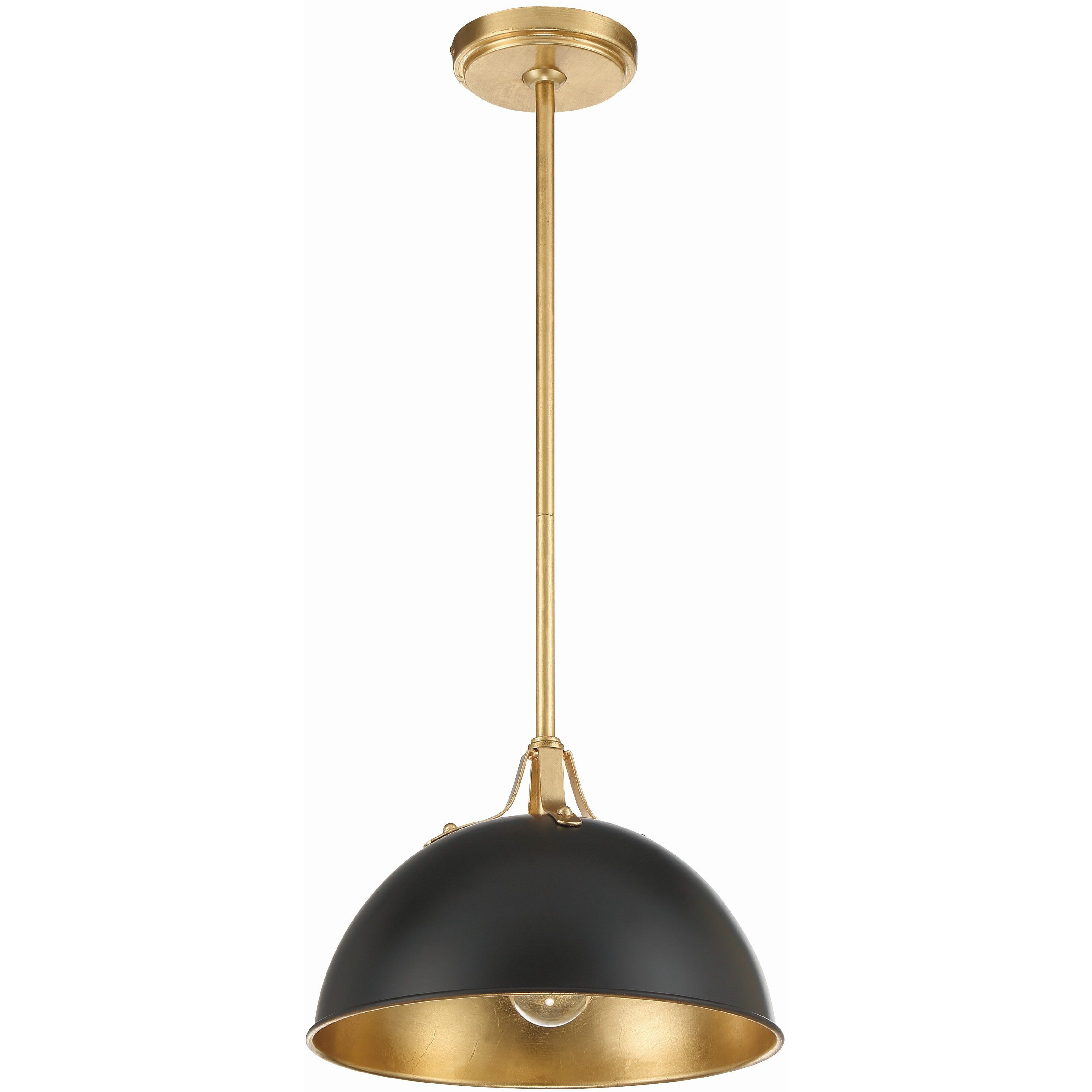 Soto 1 Light 12 inch Matte Black and Antique Gold Mini Pendant Ceiling Light