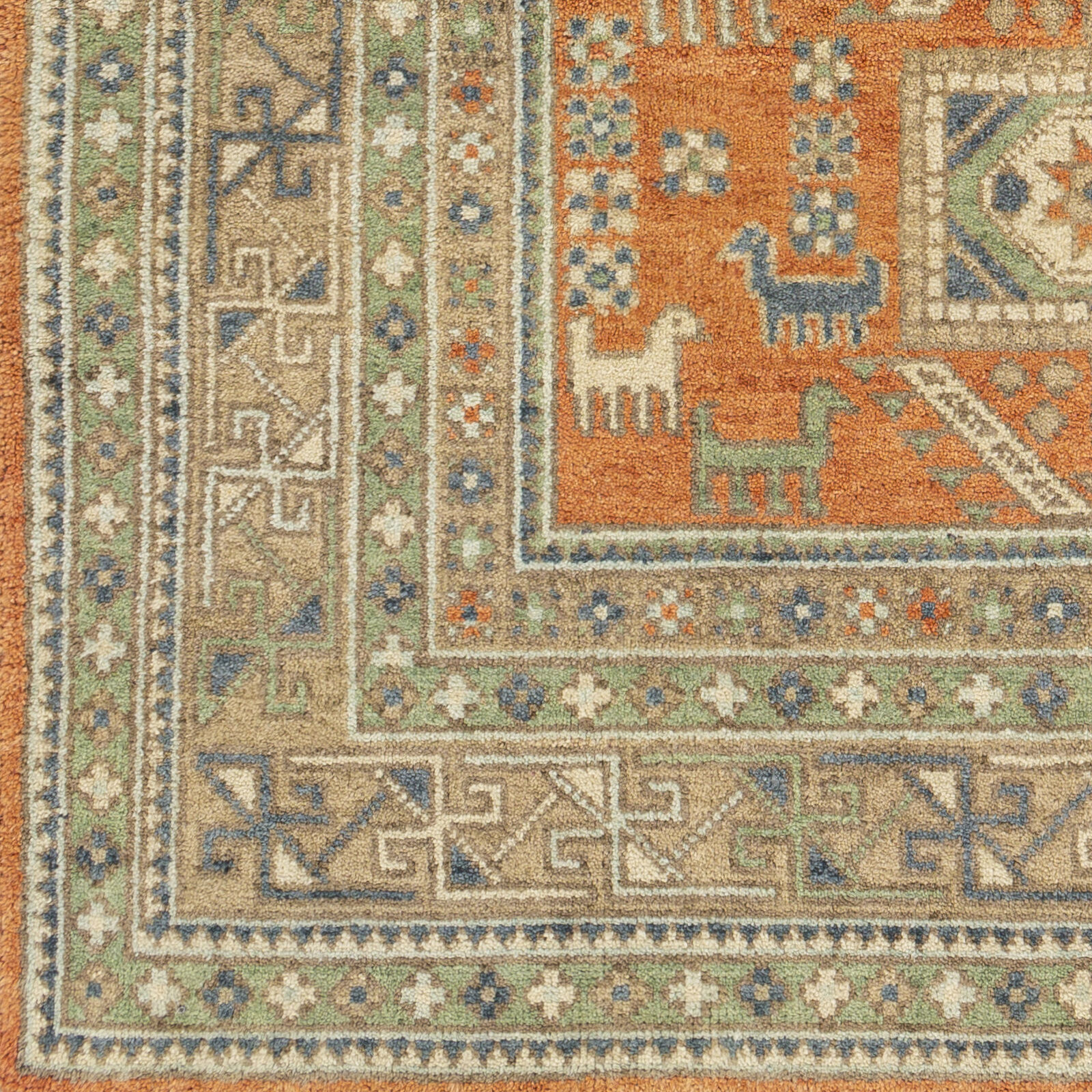 Isparta 108 X 72 inch Burnt Orange Rug in 6 X 9, Rectangle