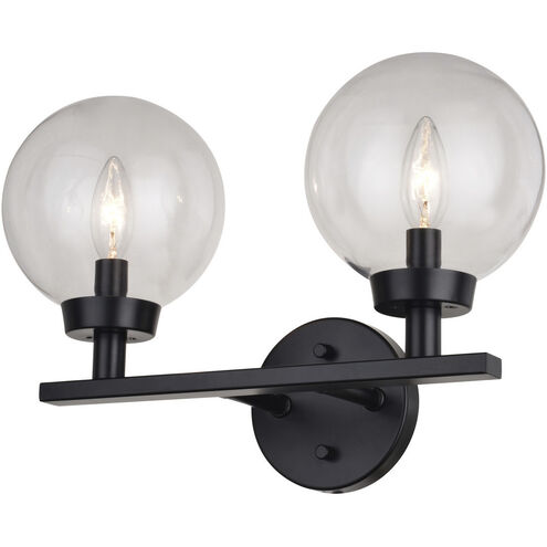 Lander LED 15 inch Matte Black Bathroom Light Wall Light in 2