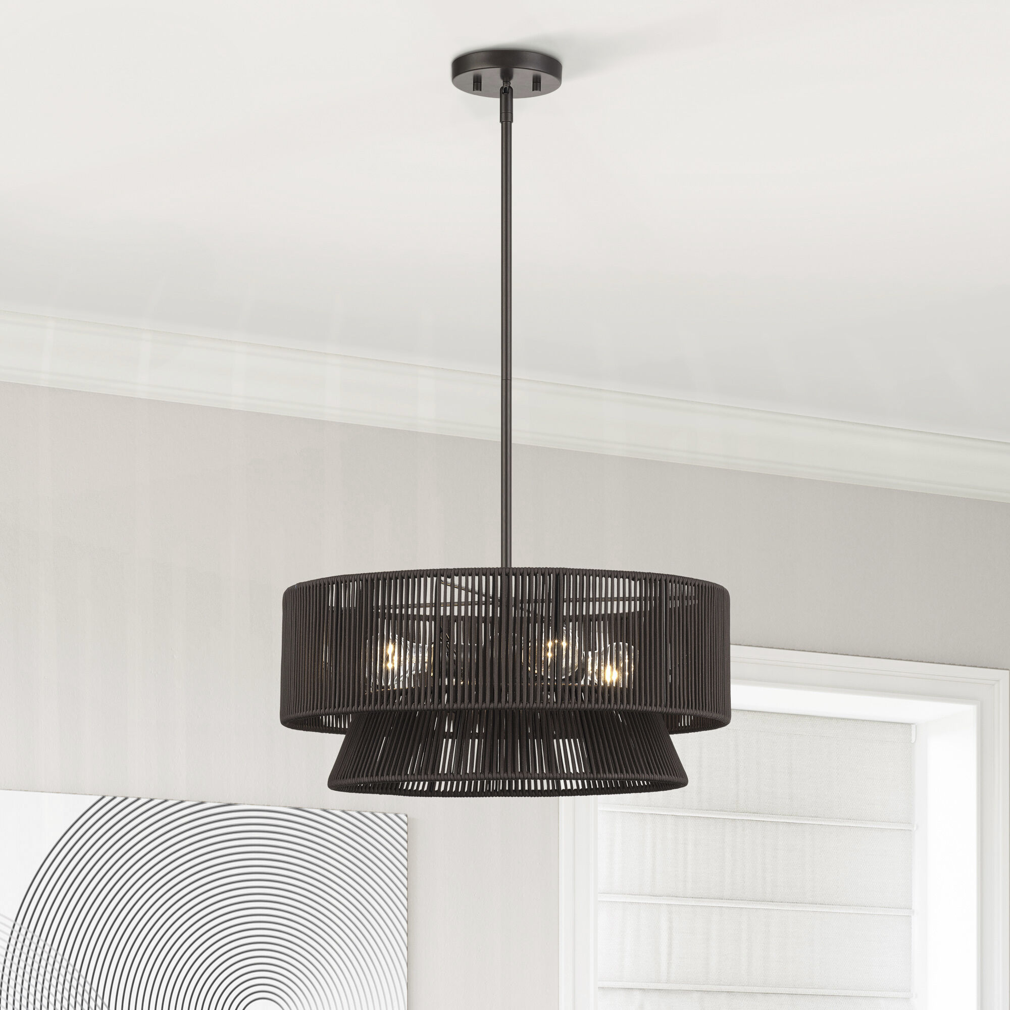 Florell 4 Light 20 inch English Bronze Pendant Chandelier Ceiling Light