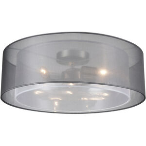 Genteel 1 Light 20 inch Silver with White Flush Mount Ceiling Light