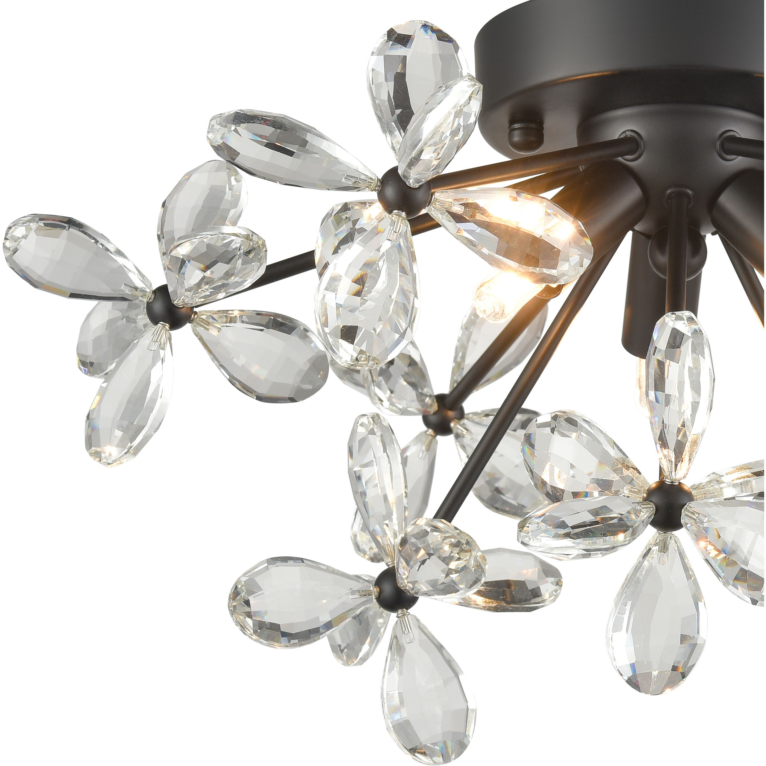 Adelle 3 Light 15.4 inch Matte Black Flush Mount Ceiling Light