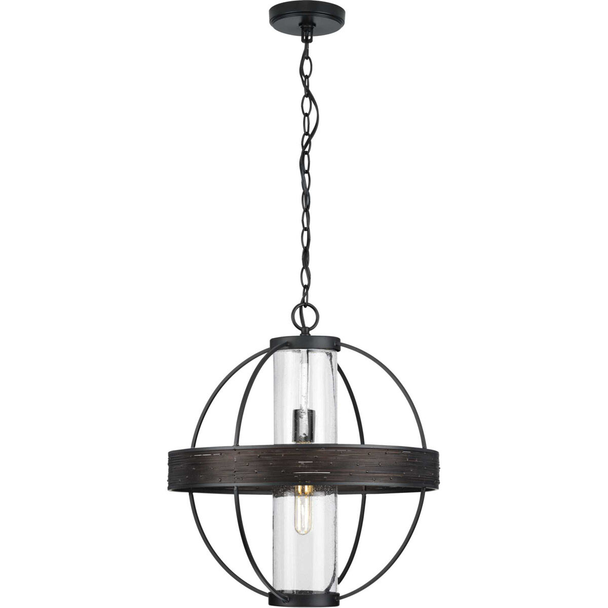 Terrace 1 Light 18 inch Matte Black Outdoor Hanging Light