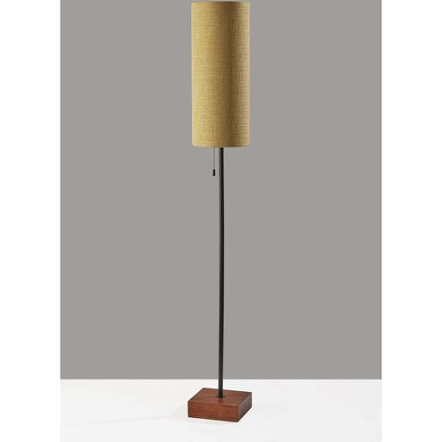 Trudy 62 inch 100 watt Black Floor Lamp Portable Light in Yellow