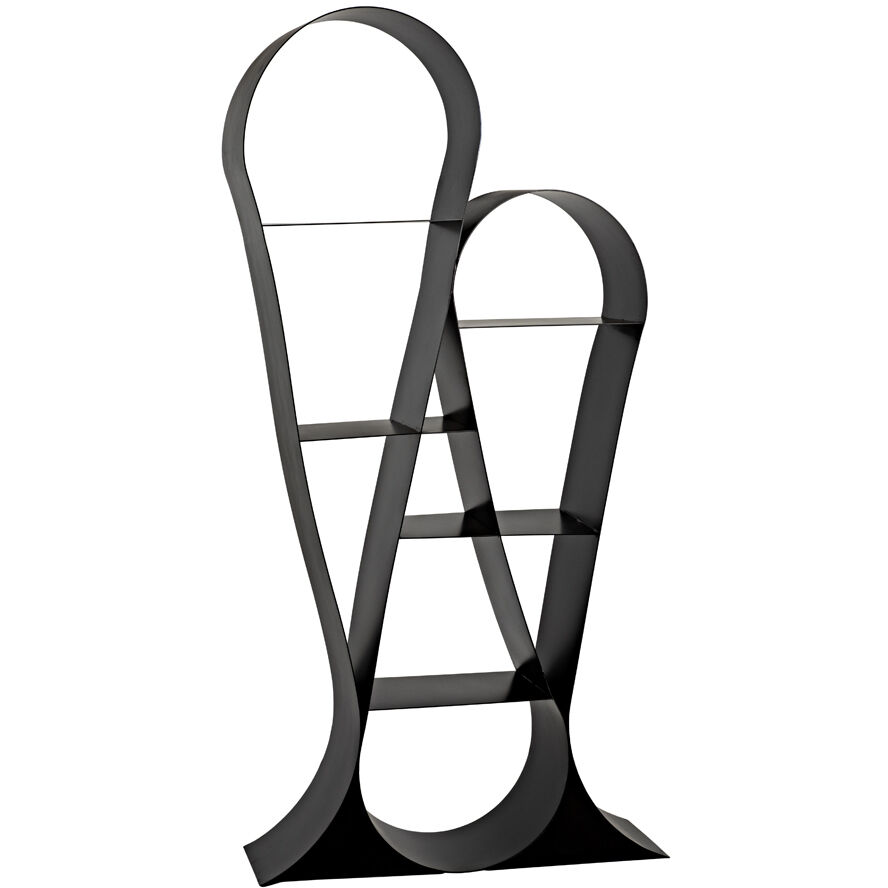 Zaha Matte Black Bookcase