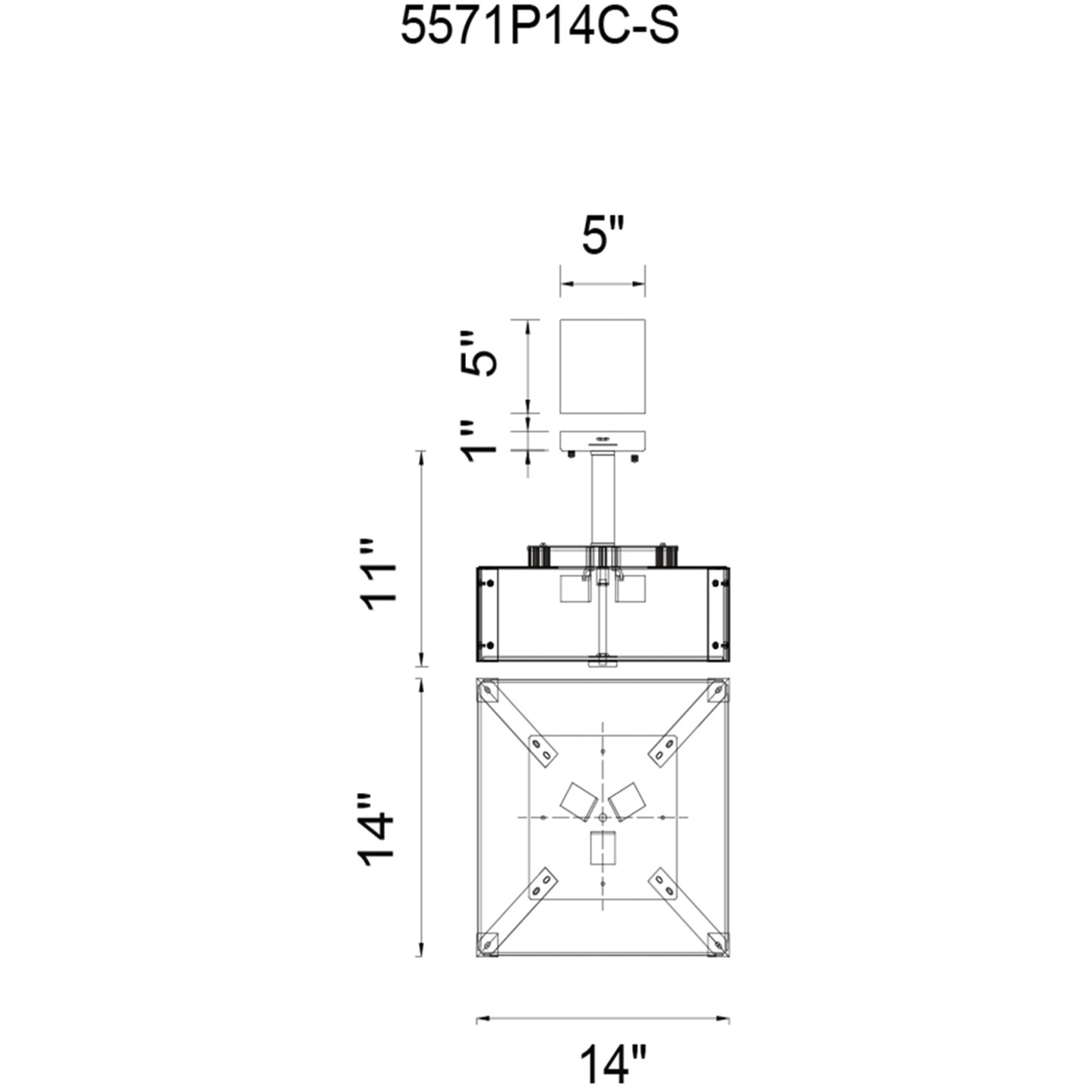 Lucie 3 Light 14 inch Chrome Drum Shade Chandelier Ceiling Light