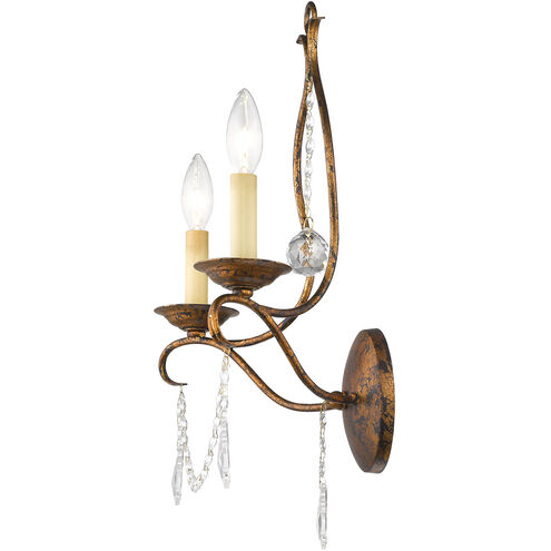 Chesterfield 2 Light 12 inch Hand Applied Venetian Golden Bronze Wall Sconce Wall Light