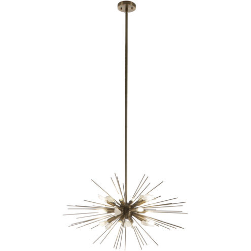 Nova 11 Light 31.75 inch Brushed Brass / Natural Crystal Chandelier Ceiling Light