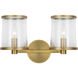 Reynolds 2 Light 14.63 inch Time Worn Brass Vanity Light Wall Light