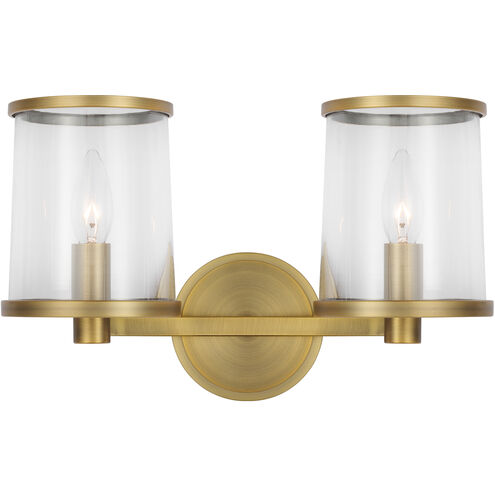Reynolds 2 Light 14.63 inch Time Worn Brass Vanity Light Wall Light