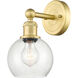 Athens Sconce Wall Light in Satin Gold, Seedy