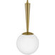Izzy LED 9.75 inch Lacquered Brass Pendant Ceiling Light