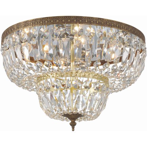 Westbury 4 Light 18 inch Olde Brass Flush Ceiling Light in Clear Spectra