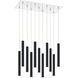 Forest LED 9.75 inch Chrome Chandelier Ceiling Light in 11, 29, Matte Black Steel