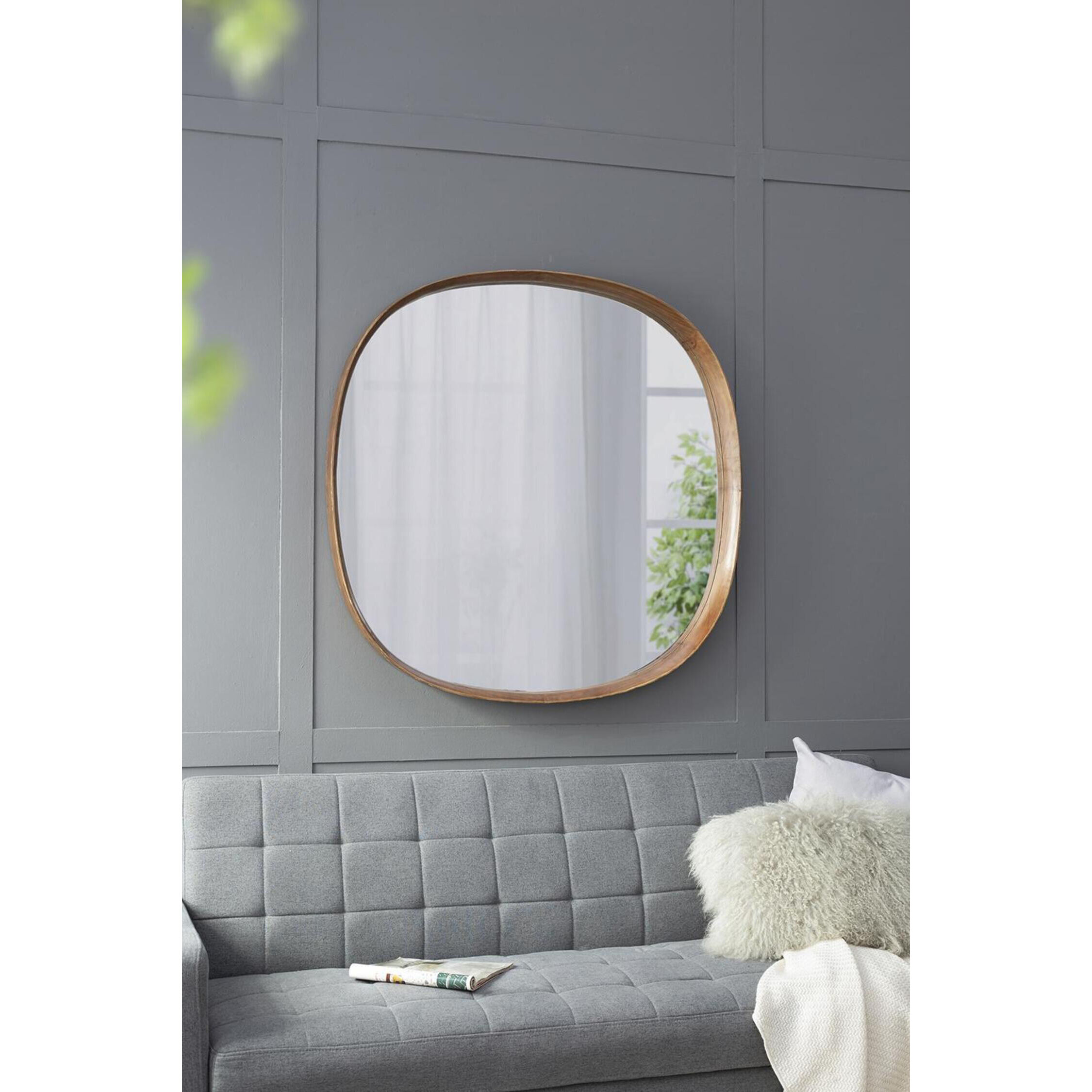 Wayne 42.1 X 41.3 inch Brown Wall Mirror