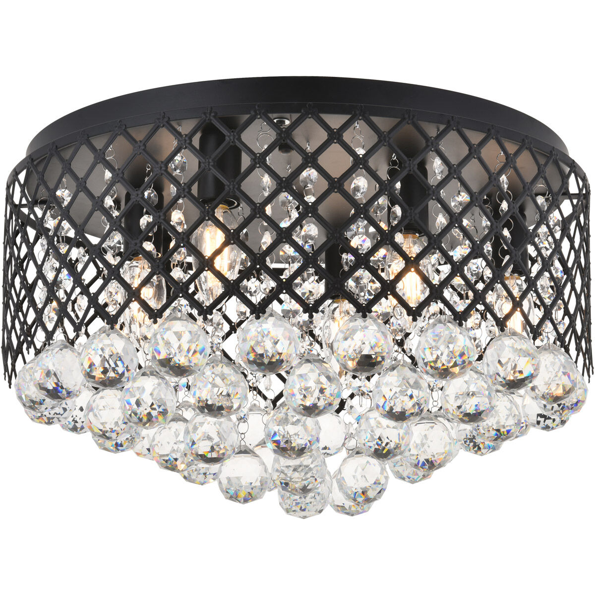 Tully 6 Light 18 inch Matte Black Flush Mount Ceiling Light