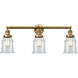 Franklin Restoration Canton 3 Light 30 inch Brushed Brass Bath Vanity Light Wall Light in Clear Glass, Franklin Restoration