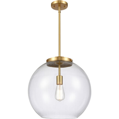 Ballston Athens LED 15.75 inch Satin Gold Pendant Ceiling Light in Clear