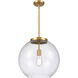 Ballston Athens LED 15.75 inch Satin Gold Pendant Ceiling Light in Clear