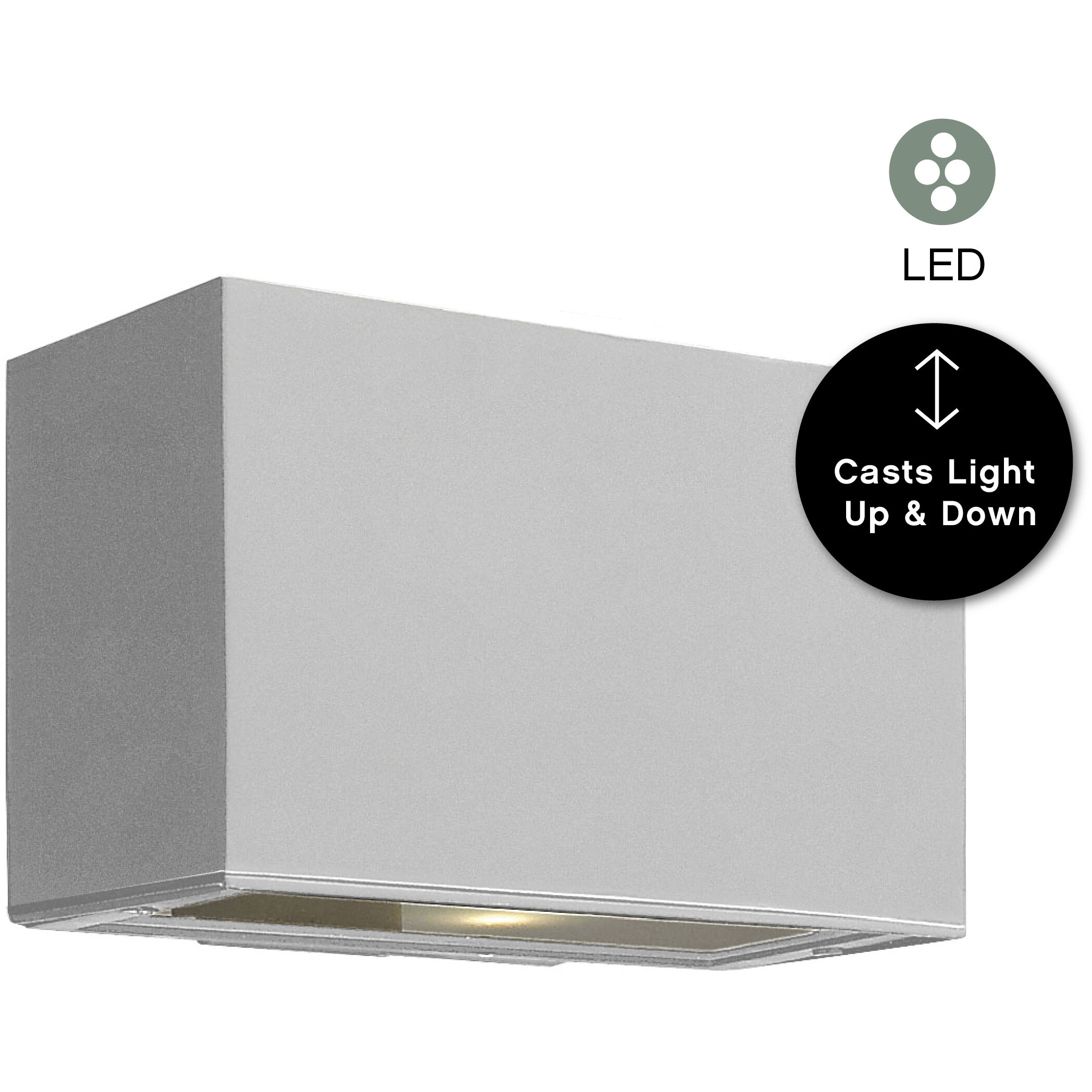 Atlantis LED 6 inch Titanium Outdoor Wall Mount Lantern, Up/Down Light