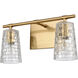 Lightweave 2 Light 15 inch Satin Brass Vanity Light Wall Light