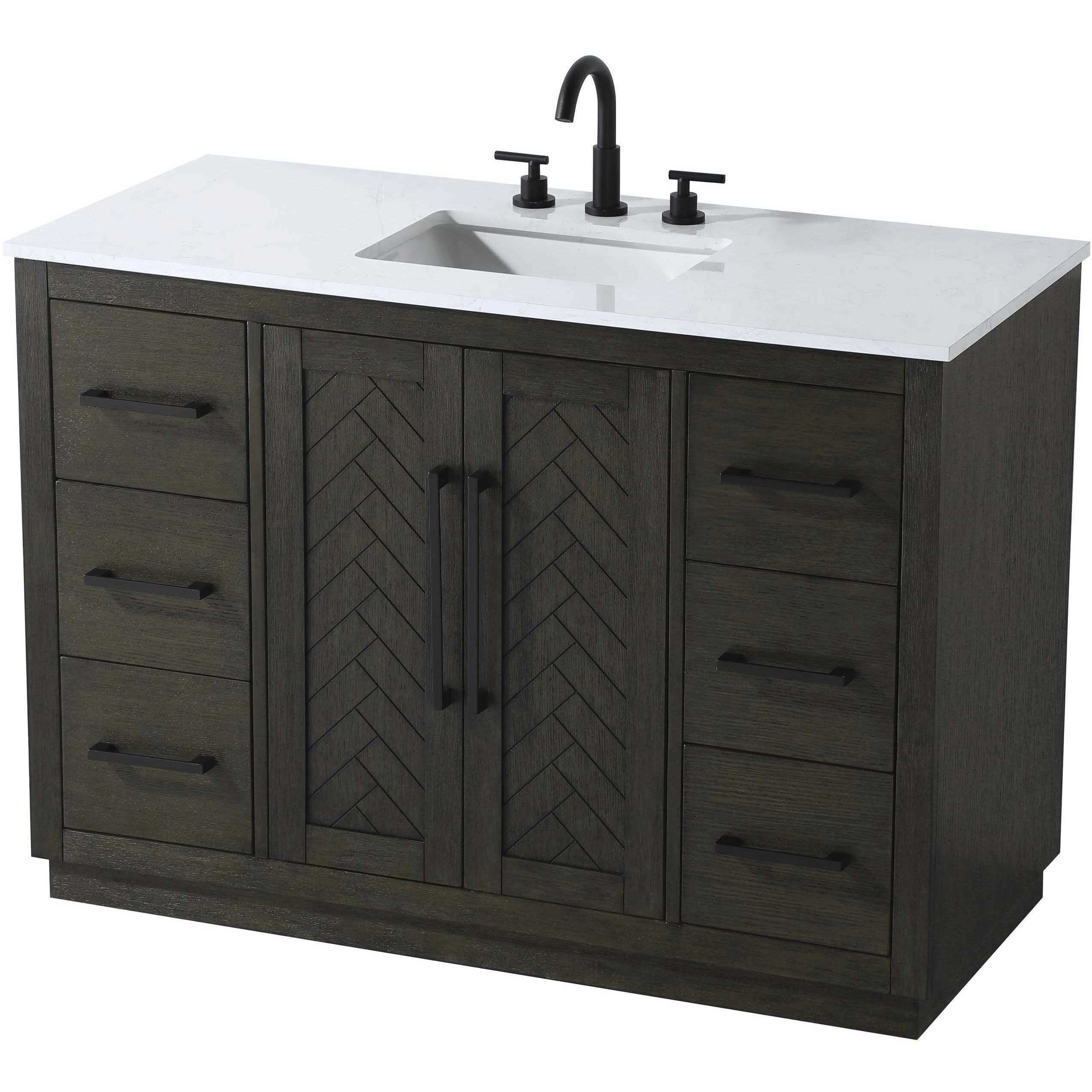 Chase 48 X 34 inch Chocolate Oak Bathroom Vanity Cabinet