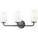 Montford 3 Light 24 inch Matte Black Bath Vanity Light Wall Light