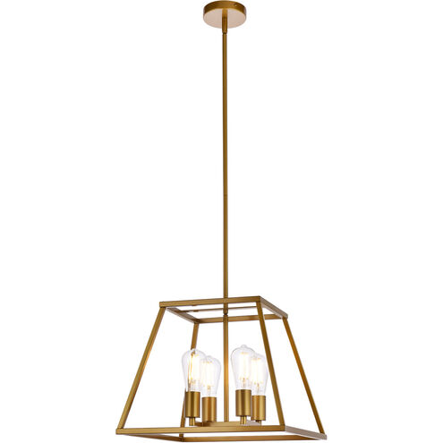 Declan 4 Light 16 inch Brass Pendant Ceiling Light