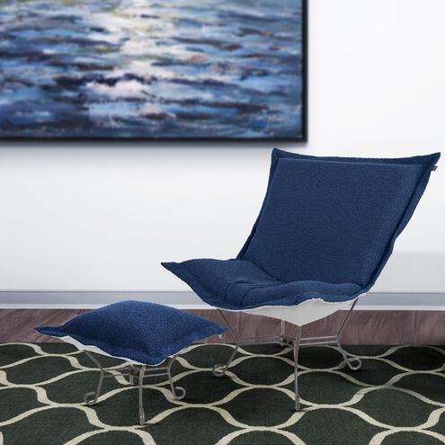 Alicante Indigo Patio Scroll Puff Chair