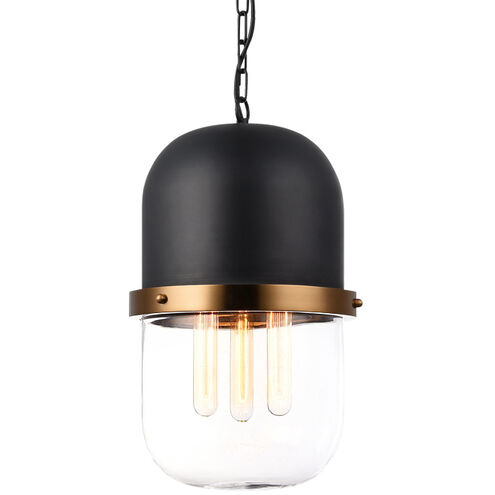 Tillie 3 Light 11 inch Matte Black Pendant Ceiling Light in Matte Black and Clear