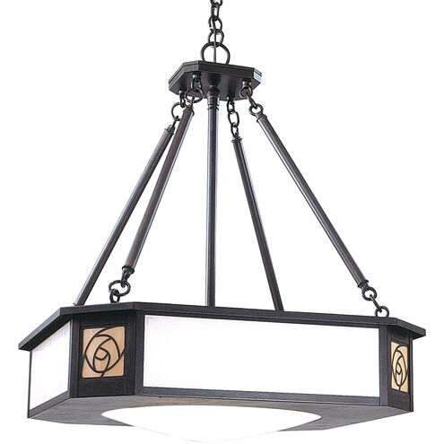 Saint Clair 4 Light 21.5 inch Antique Brass Pendant Ceiling Light in Gold White Iridescent