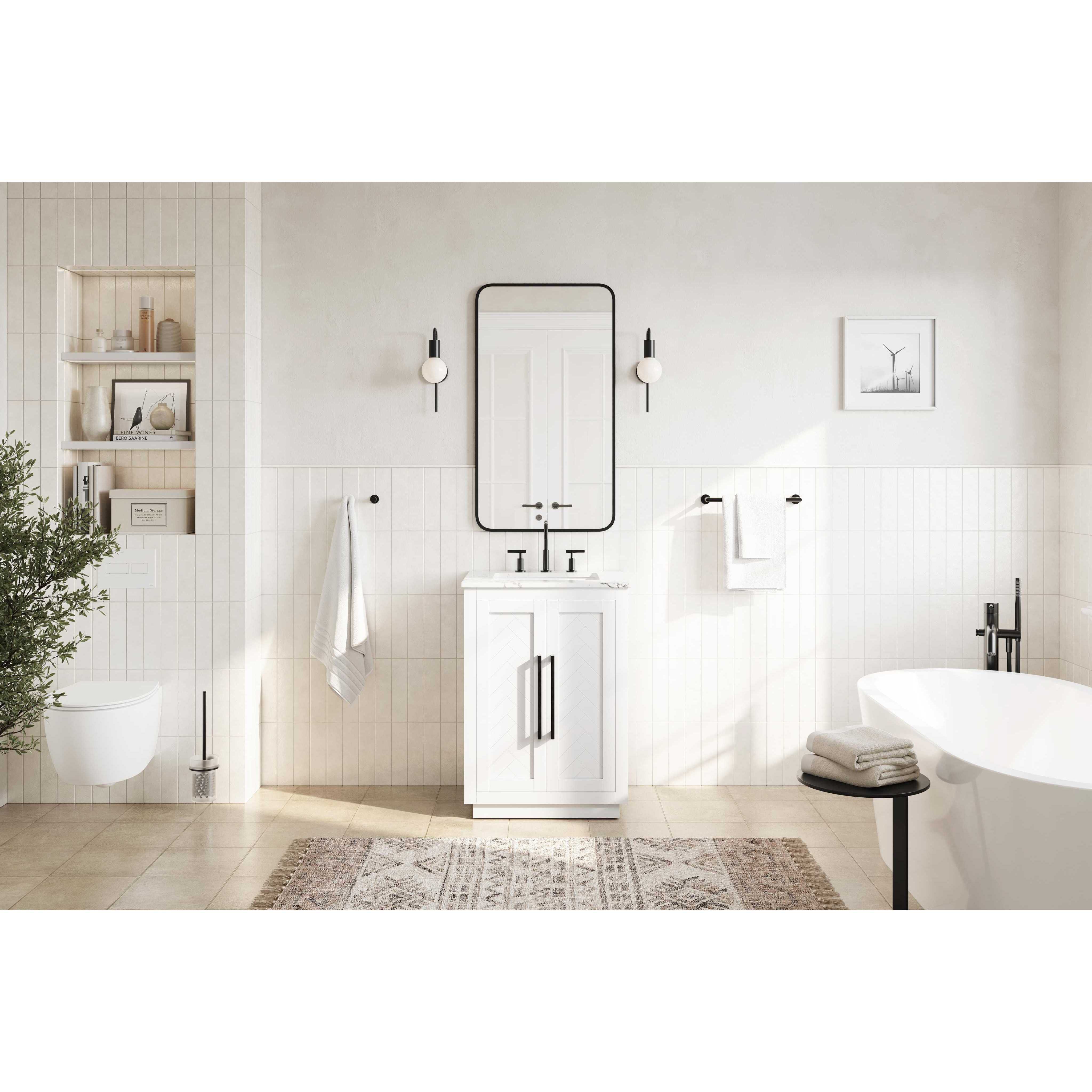 Chase 24 X 34 inch White Bathroom Vanity Cabinet