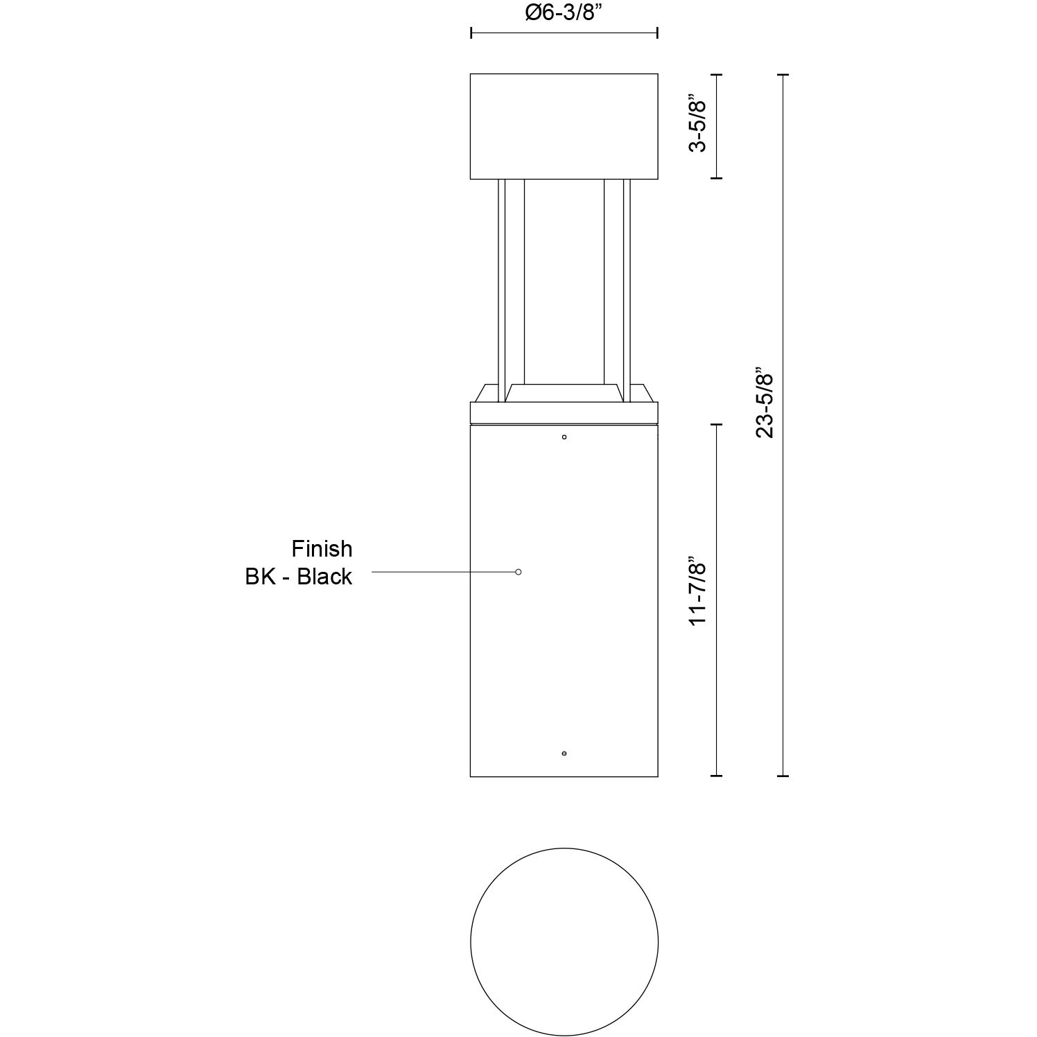 Novato 120 24 watt Black Exterior Bollard
