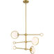 Teatro 3 Light 28 inch Brushed Gold Chandelier Ceiling Light