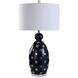 Lexi 33 inch 150.00 watt Happy Navy and Gold Table Lamp Portable Light
