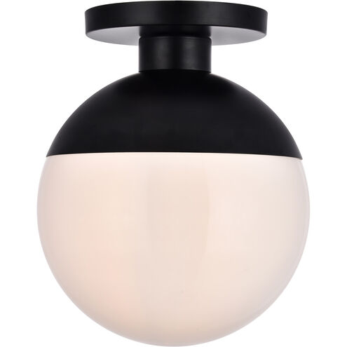 Eclipse 1 Light 12 inch Black Flush Mount Ceiling Light 