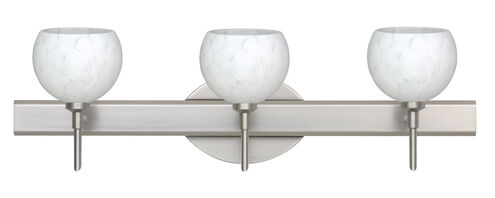 Palla 5 3 Light 23 inch Satin Nickel Vanity Lighting Wall Light in Halogen, Carrera Glass