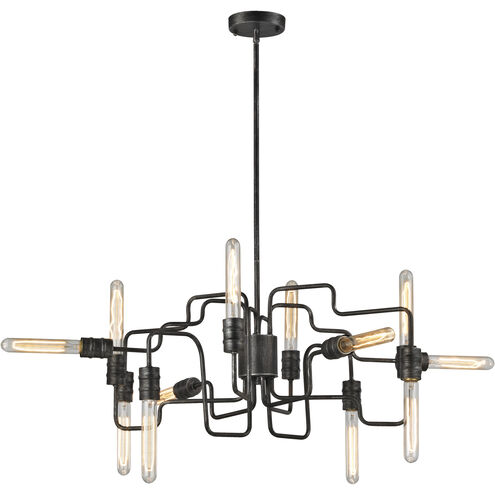 Transit 12 Light 29 inch Silvered Graphite Chandelier Ceiling Light