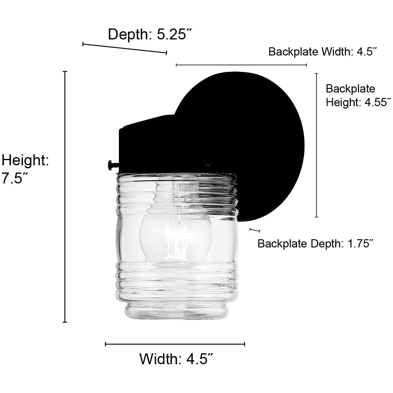 Bravyn 1 Light 7.5 inch Powder Coated Black Outdoor Wall Sconce