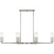 Cruz 6 Light 48 inch Brushed Nickel Linear Chandelier Ceiling Light, Large